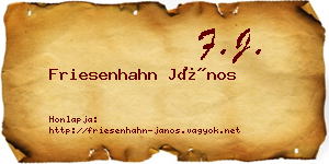 Friesenhahn János névjegykártya